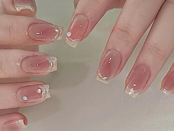 ユミネイル(Yumi Nail)/透明フレンチ・パールミスト