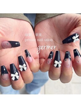 ネイビーとホワイトリボン！