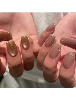 フリープ(freep)/ヌーディー/アシメ/秋ネイル