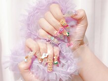 ワンホンネイル 新宿(Rumi Nail)/長さだし/付け放題/キラキラ