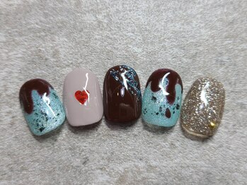 コキーユ(Coquille)/バレンタインネイル