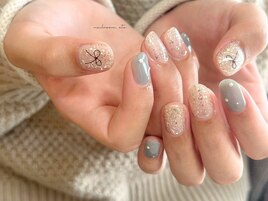 紫陽花ネイルニュアンスネイル