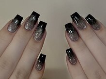 センスネイル 池袋店(Sense Nail)/黒グラテーション＋マグネット