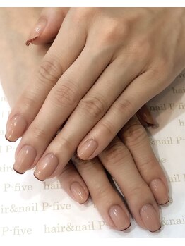 ヘアアンドネイル ピーファイブ(P-five)/上品！ラインフレンチネイル♪