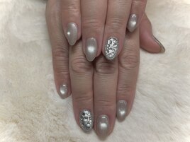 ワンポイント埋め尽くしネイル♪