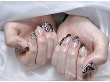 モナサロン(Mona salon)/黒　ボーダーネイル