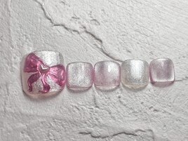 ぷくぷくリボンネイル