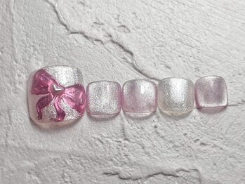 レイネイル 岐阜茜部店(RAY NAIL)/ぷくぷくリボンネイル