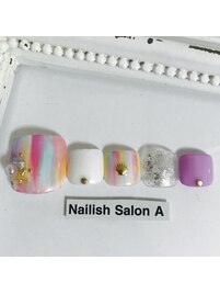 2017/夏Footタイダイネイル