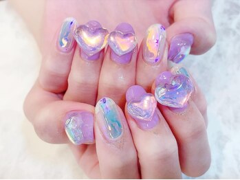 デコール 心斎橋(DECOR)/オーロラハートちゅるんネイル