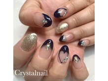 クリスタルネイル ボンベルタ橘店(CRYSTAL NAIL)/フレンチ×くり抜きハート