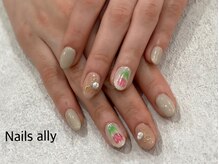 ネイルズアリー 立川店(Nails ally)/春×チューリップ×パール