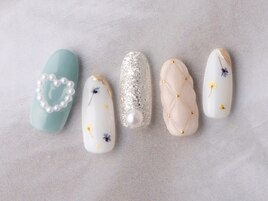 押し花☆キルティングネイル
