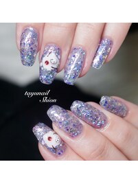 パラジェル雪だるまネイル