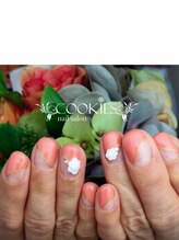 クッキーズ ネイル サロン(Cookies)/３D花のフレンチネイル