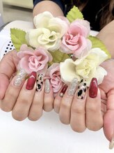 ディーネイル 京橋(D-nail)/立和名/cool!!ボルドー柄ネイル