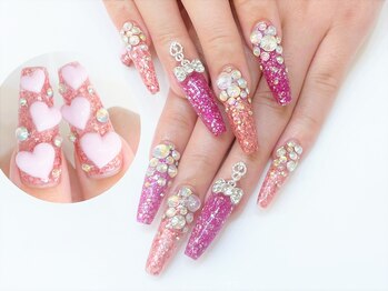 ネイルコレクション ピンク(Nail Collection Pink)/スカルプ放題♪リボンチャーム