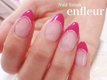 フレンチネイル&ラメライン
