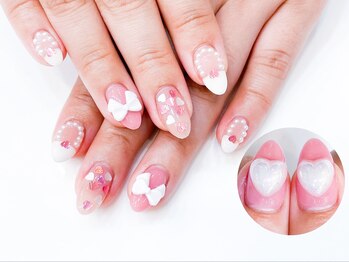 ジェル定額 7990 3dリボン Pg ネイルコレクション ピンク Nail Collection Pink のフォトギャラリー ホットペッパービューティー