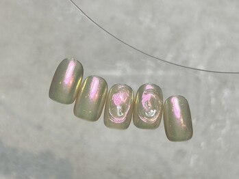 ラクネイル 浦和店(raku nail)/オーロラぷっくりニュアンス