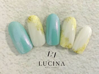 ネイルスタジオ ルキナ(LUCINA)/c-238 大人上品ミモザネイル