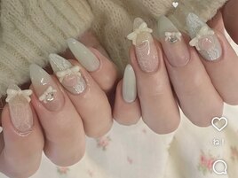 レースネイル#水色ネイル