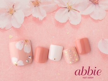 ネイルサロンアビー 北千住店(abbie)/桜フットネイル2021◇￥11902