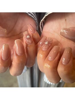 フリープ(freep)/3D/フラワー/ミラー/秋ネイル