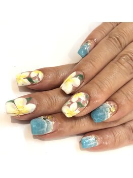 夏、海、プルメリア