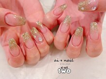 アイネイル 小倉(ai nail)/ラメグラ＋ストーン追加