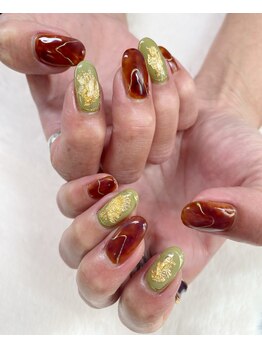 ニュアンスネイル、金箔