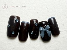 ネイルメゾン 梅田(NAIL MAISON)/ブラウンブルーリボン