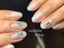 グレージュ×パープルWグラデ
