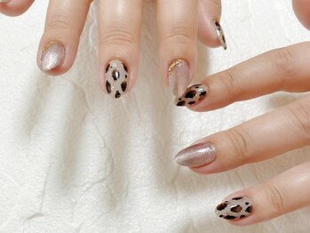 08ネイル(08 nail&school)/レオパード、ギャラクシー