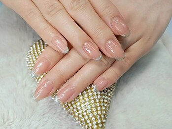 プリンセスネイル(Princess NAIL)/シンプルフレンチ ~ラメライン