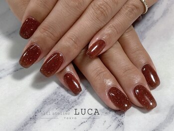 ネイルアトリエルカ(nail atelier LUCA)/W-316 ブラウンフラッシュネイル