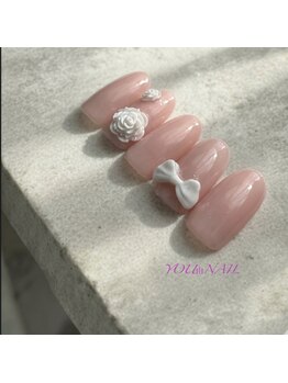 ユウネイル(YOU由NAIL)/純欲ワンホン×3Dリボンネイル