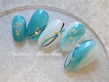 ネイルサロン ブランシュール(Nail Salon Blancheur)/ブルーの水引きニュアンス