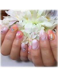 春のグラデーションネイル