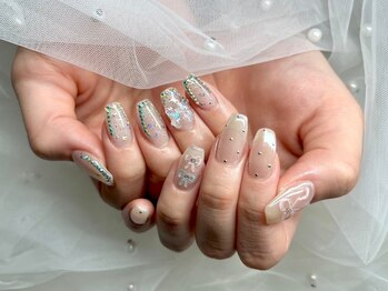 ネイルサロン ジョアアンジェ 天王寺店(joie ange)/リボンネイル　ワンホン　韓国風