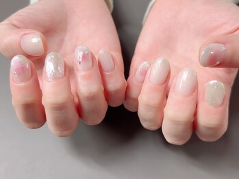 ふわっとオーロラで春ネイル♪