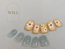 ネイルサロン ウィル 恵比寿(will)/インクフラワーアシメネイル