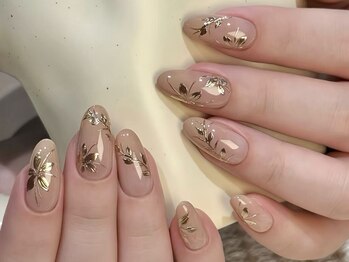 センスネイル 池袋店(Sense Nail)/ベージュ系上品ミラー初夏
