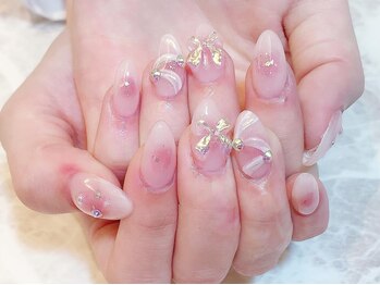 デコール 心斎橋(DECOR)/チークオーロラリボンネイル