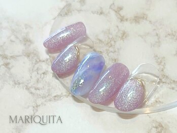 ネイルサロン マリキータ(MARIQUITA)/夕空/紫/タイダイ