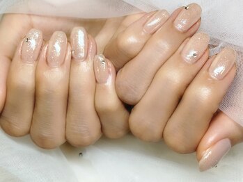 タミーネイル(Tammy nail)/ヌーディー×グレーズドネイル