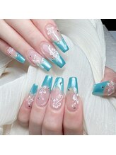 Mネイル/フレンチ、お花