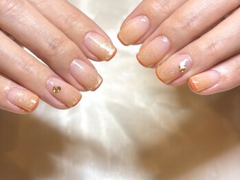 エスネイル(eth_nail)/うるきら春オレンジ