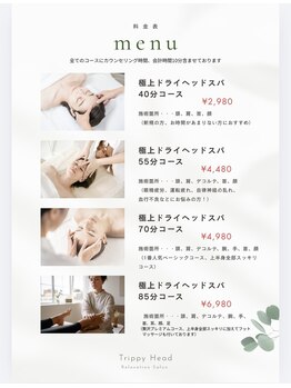 トリッピーヘッド(Trippy Head)/ドライヘッドスパ | メニュー