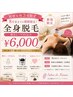 8月末まで★新規【女性3名限定→残2】全身脱毛(顔なし・VIO込み)¥6,000